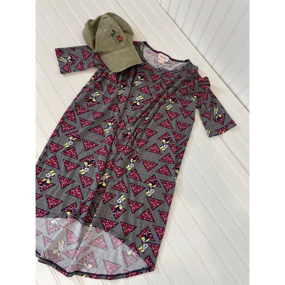 Disney LulaRoe Women’s Minnie Mouse Oversized High Low Tunic & Cap Set Size XXS - Picture 1 of 7